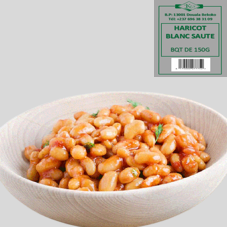 HARICOT BLANC SAUTE BQT 150G ; CARTON DE 36