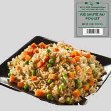 RIZ SAUTE AU POULET BQT DE 850G : CARTON DE 18