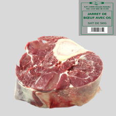 JARRET DE BOEUF AVEC OS SURGELE : SACHET DE 5 KG