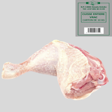 CUISSE ENTIERE DE POULET SURGELE : CARTON DE 40 PCES (+/- 10KG)