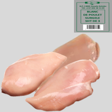 BLANC DE POULET SURGELE : SACHET DE 3 PCES
