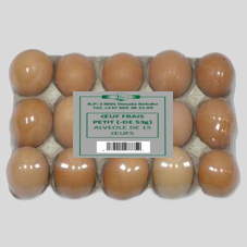 OEUF FRAIS, PETIT (- DE 53g) : ALVEOLE DE 15 OEUFS