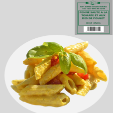 PENNE SAUTE A LA TOMATE ET AUX DES DE POULET BQT 350G : CARTON DE 24