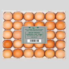 OEUF FRAIS, GROS (+ DE 73g) : ALVEOLE DE 30 OEUFS