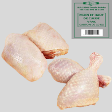 PILON ET HAUT DE CUISSE DE POULET SURGELE : SACHET DE 40 PCES