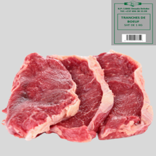TRANCHE DE BOEUF SURGELEE : SACHET DE 1KG