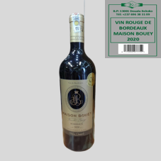 VIN ROUGE DE BORDEAUX MAISON BOUEY 2020 : 750 ML
