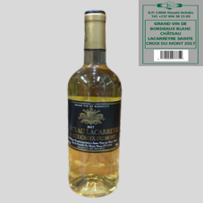 GRAND VIN DE BORDEAUX BLANC LACARREYRE SAINTE CROIX DU MONT 2017 : 750 ML